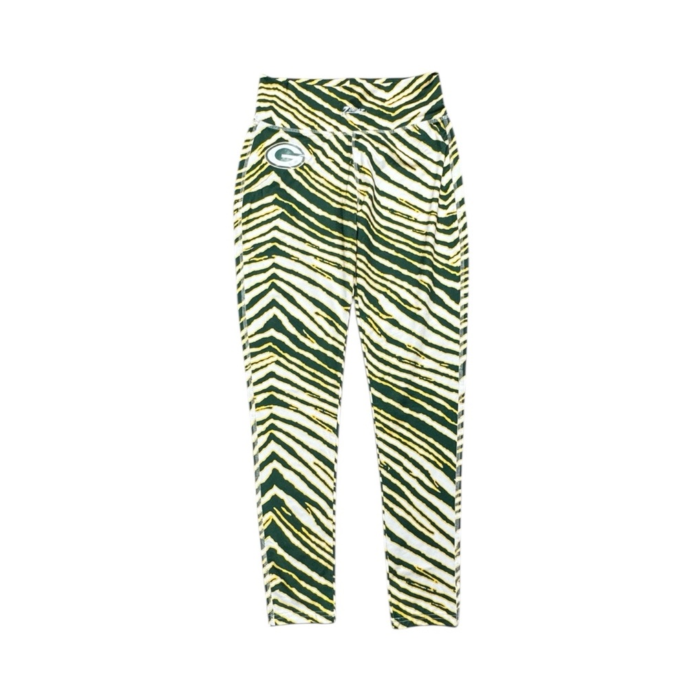 Majestic Green Bay‎ Packers Zubaz Leggings Pants Womens Size Medium NFL Football